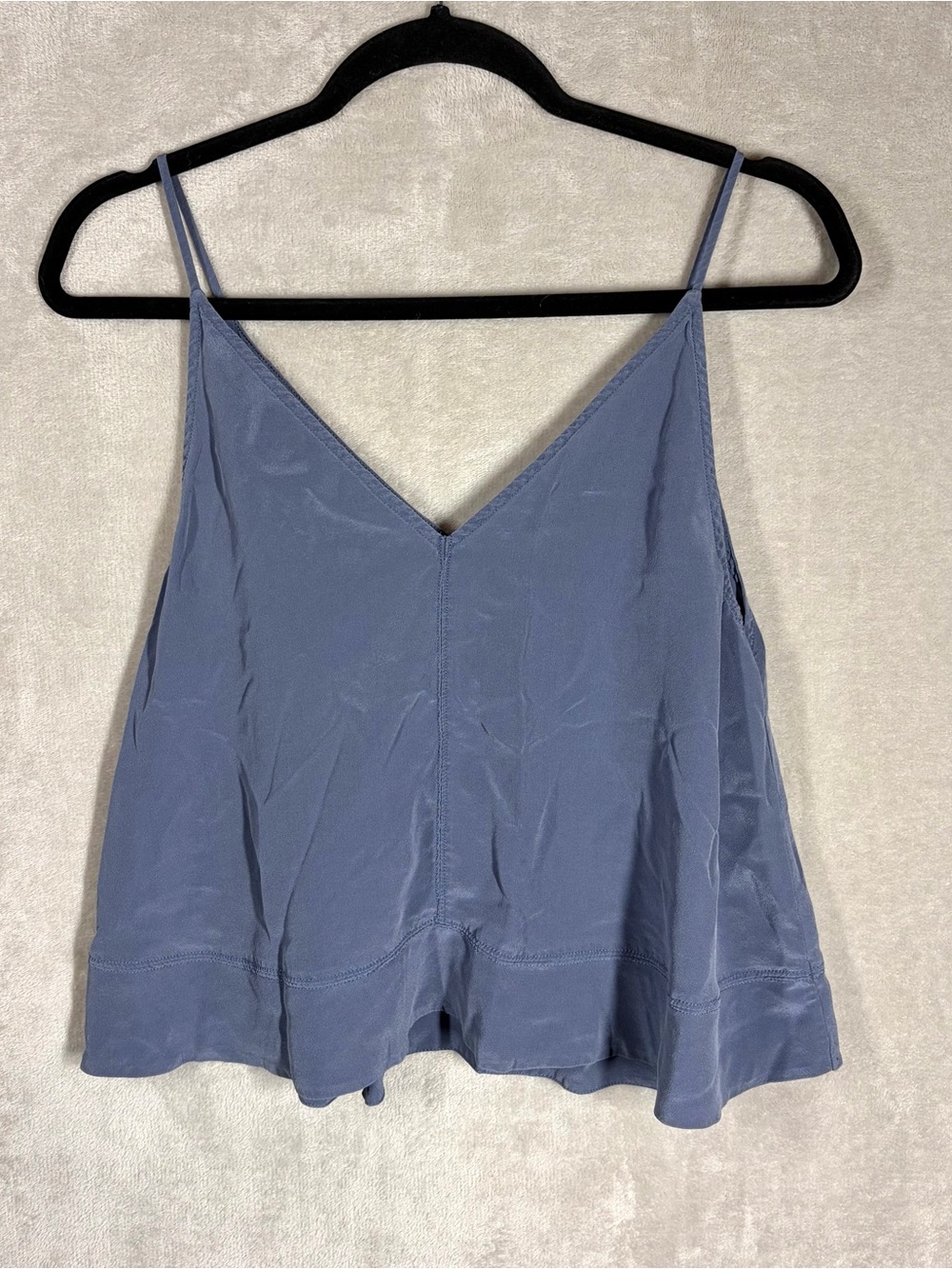 Silk Cami Tank Top Size XS/S Dusty Blue Lightweight Soft Girl Flowy